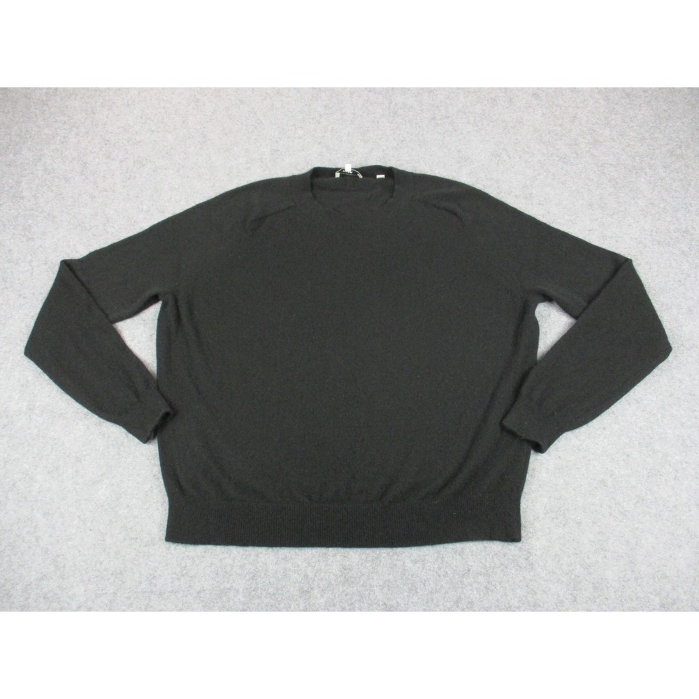Vince Sweater Mens Large Black Lightweight Wool Cashmere Knit Sweatshirt